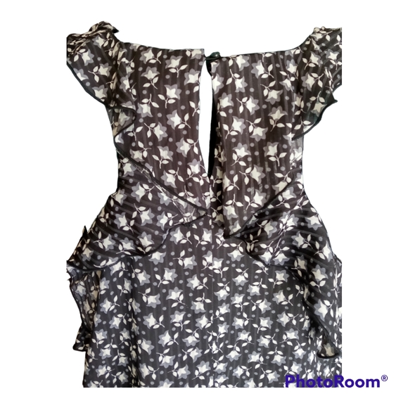 LOFT Floral Ruffle Back Shell Top XL - Picture 5 of 9